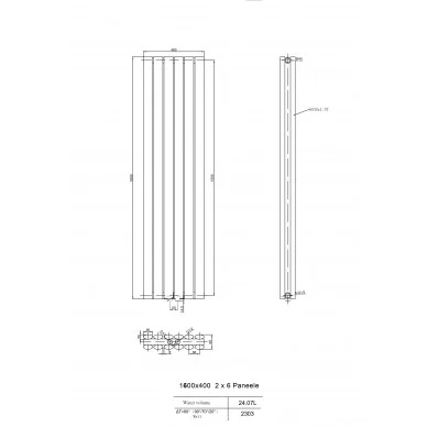 Design Paneelheizkörper RILA Vertikal Doppellagig Weiß